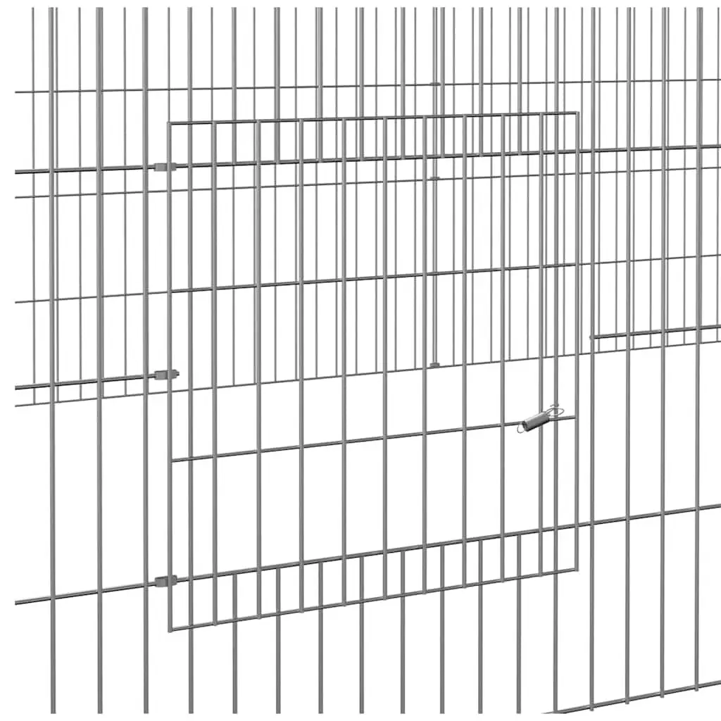 3-Panel Rabbit Cage Ventilated Wire Frame Galvanised Iron 325 x 109 x 54 cm