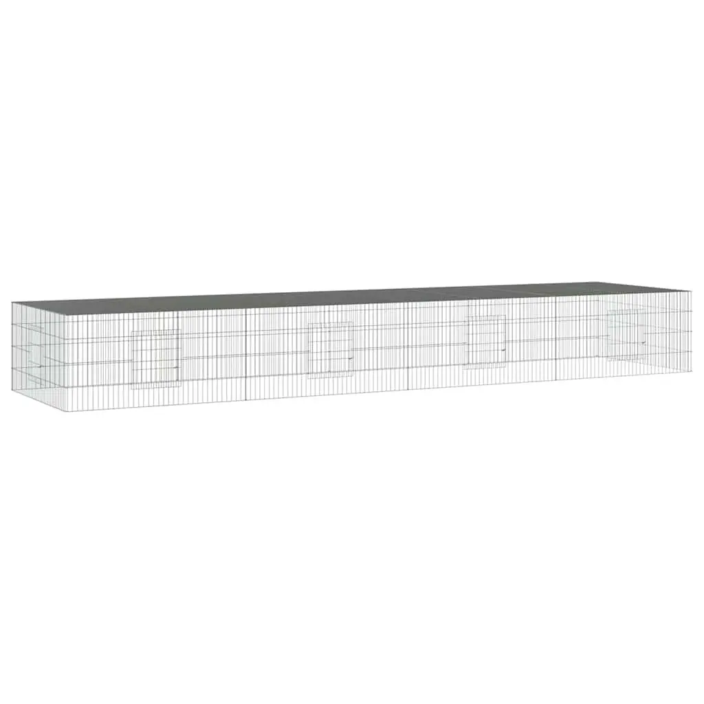 4-Panel Rabbit Cage, Silver 433cm