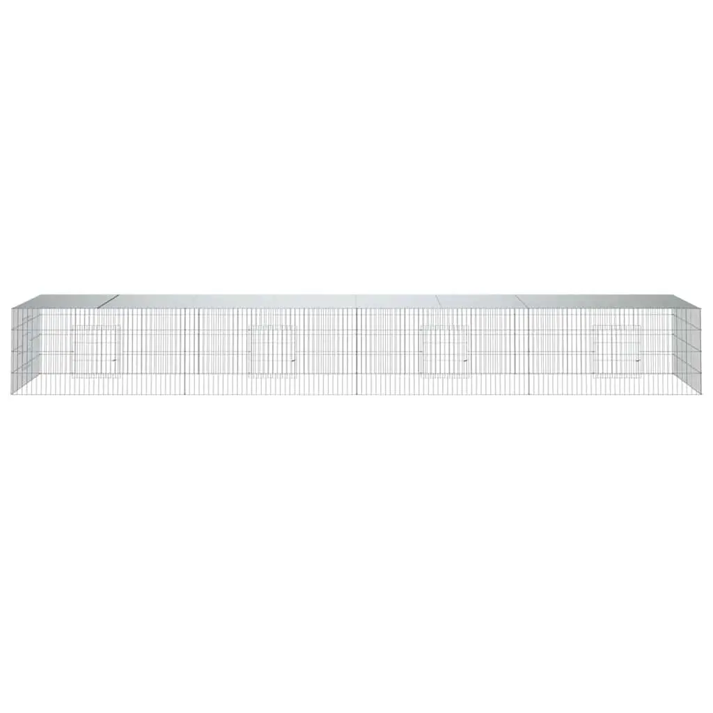 4-Panel Rabbit Cage, Silver 433cm