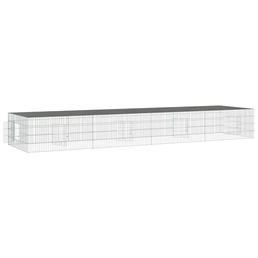 4-Panel Rabbit Cage, Silver 433cm