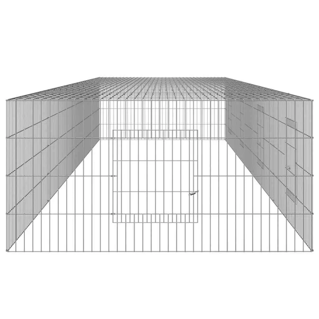 4-Panel Rabbit Cage, Silver 433cm