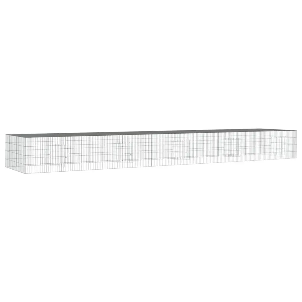 5-Panel Rabbit Cage Galvanised Iron 541x109x54 cm