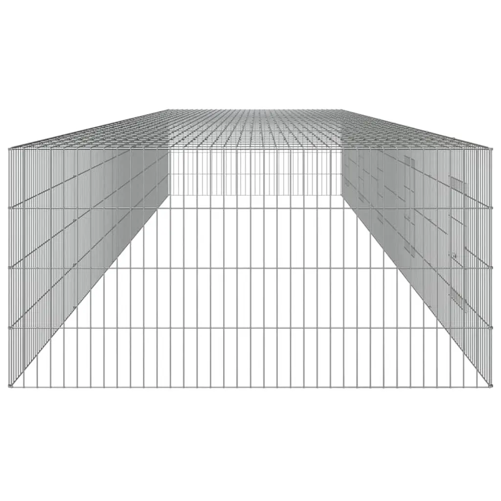 5-Panel Rabbit Cage Galvanised Iron 541x109x54 cm