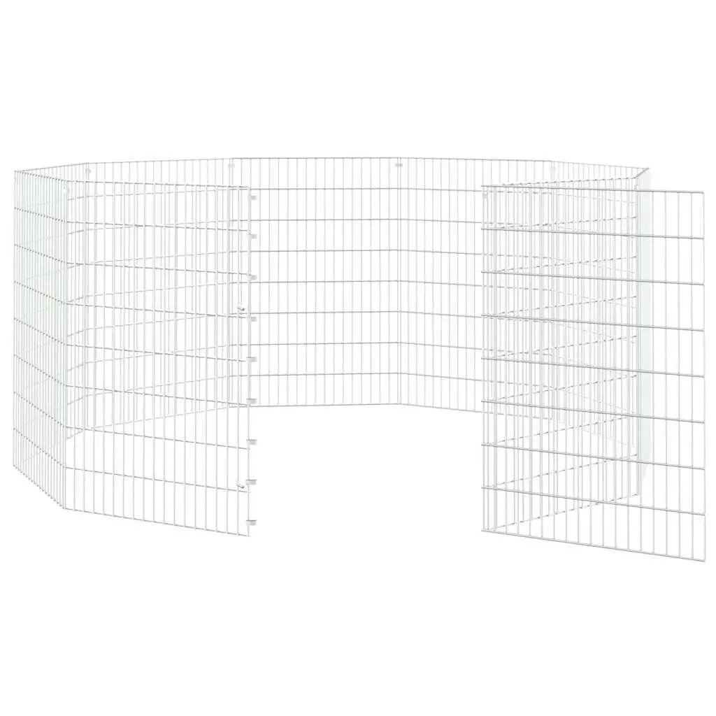 10 Panel Small Animal Playpen Durable Galvanised Iron Silver