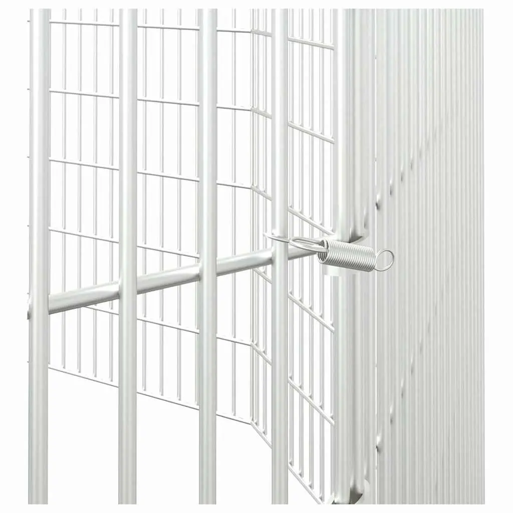 10 Panel Small Animal Playpen Durable Galvanised Iron Silver