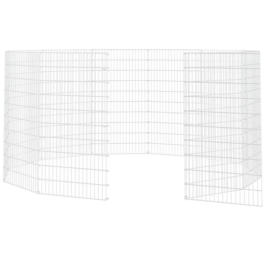 Small Animal Enclosure 12-Panel Galvanised Iron Playpen 54 x 100 cm