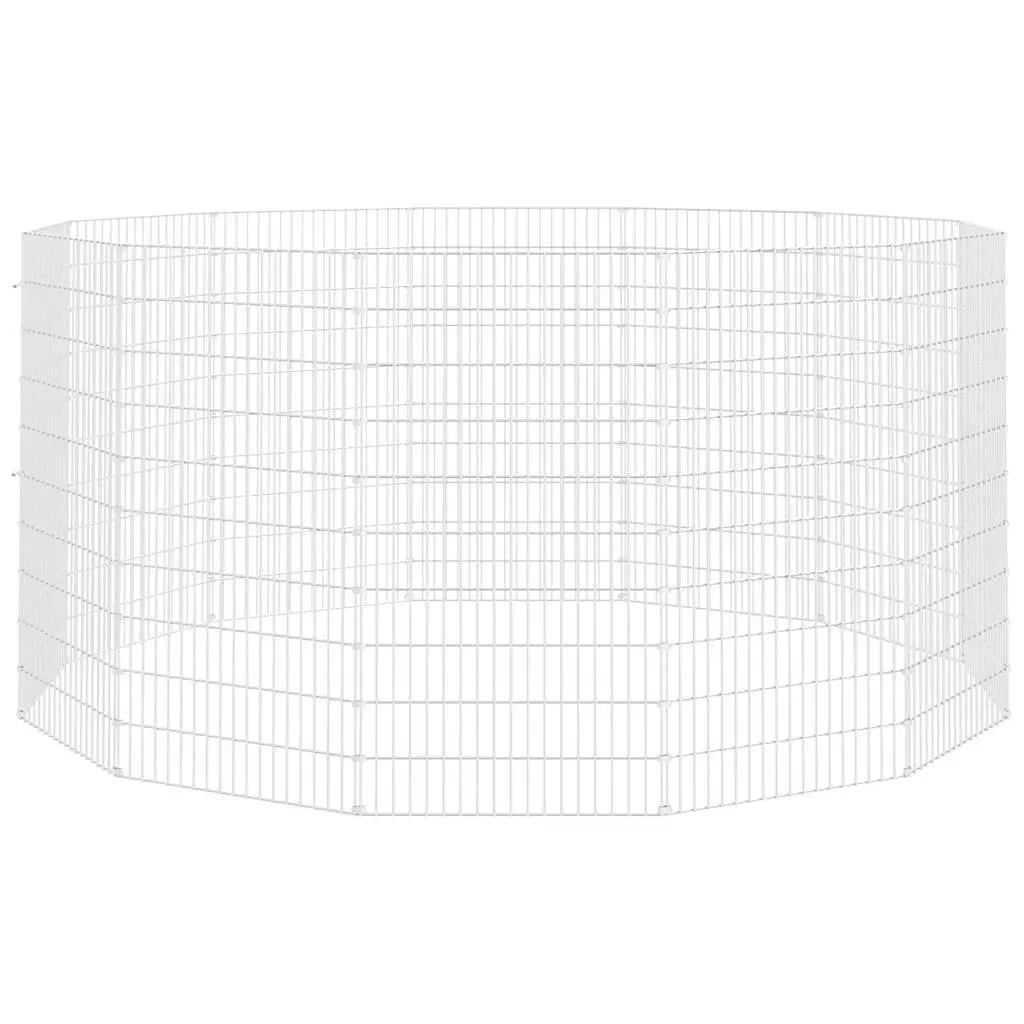 Small Animal Enclosure 12-Panel Galvanised Iron Playpen 54 x 100 cm