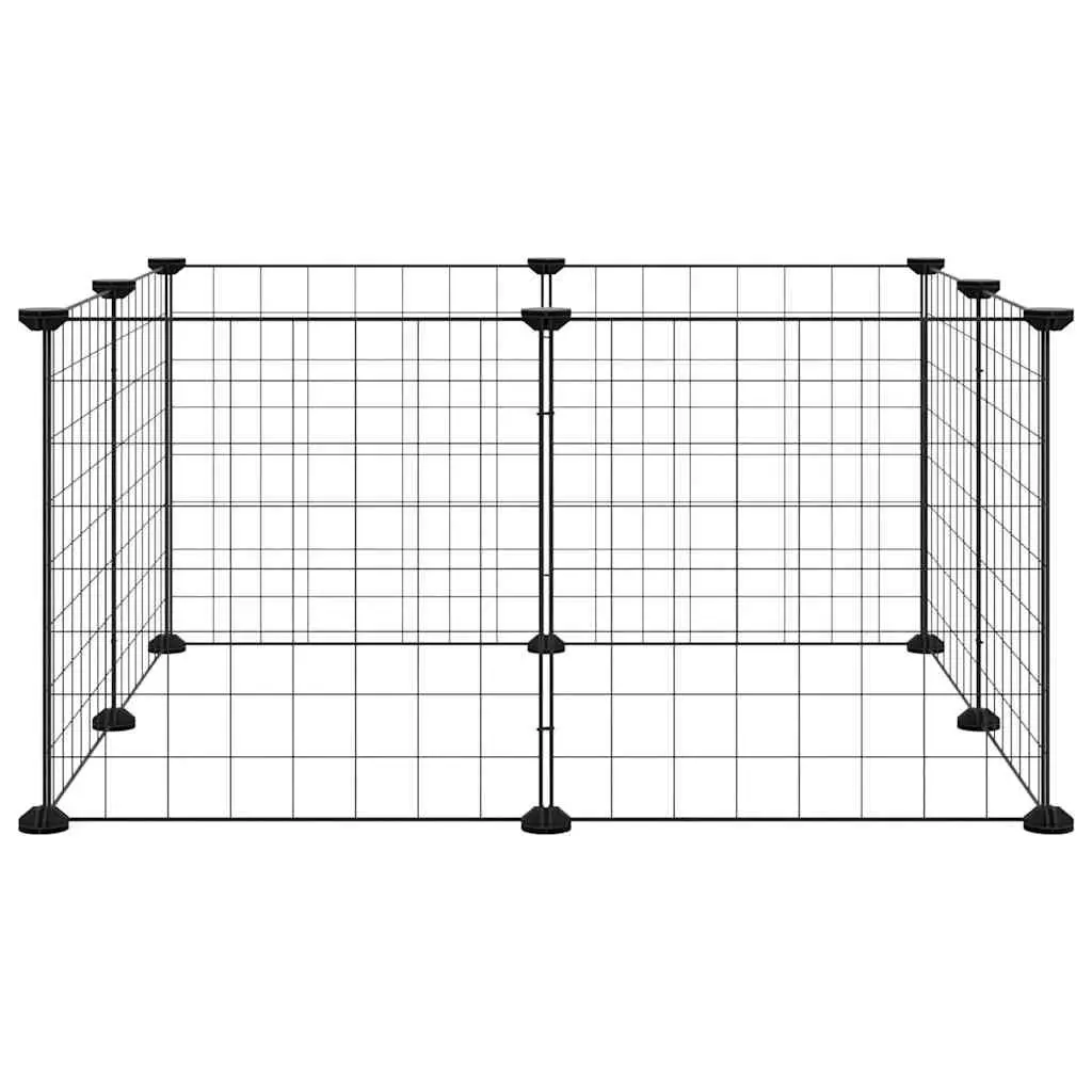 8 Panel Pet Cage Playpen Black Steel Small Animal Exercise Enclosure Run