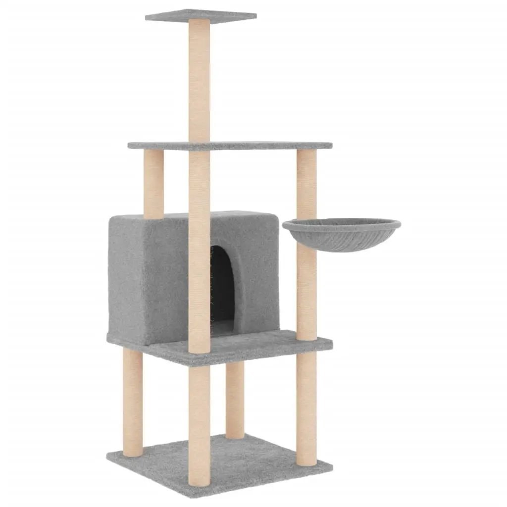 Cat Tree with Sisal Scratching Posts House Basket Platforms Multi-Level