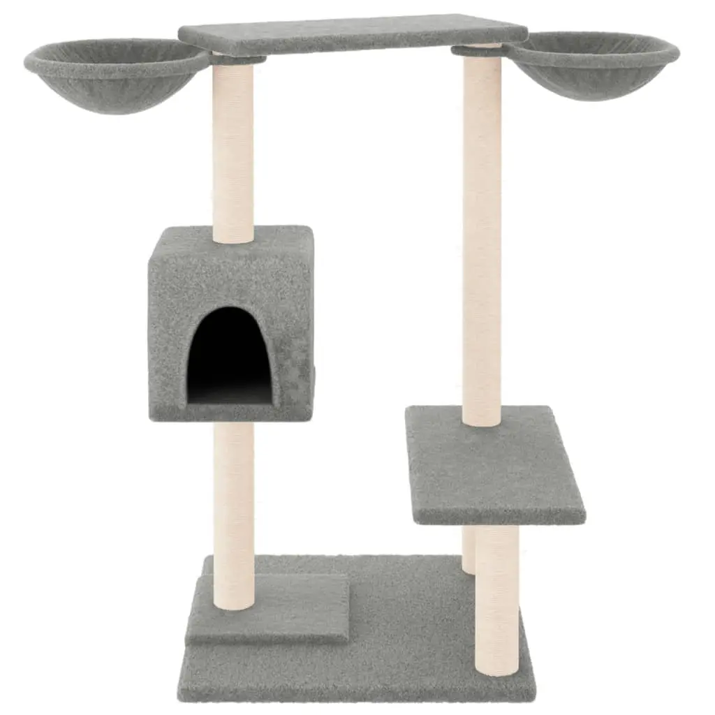 Cat Tree Multi-Level Grey 82cm with Scratching Posts Baskets House