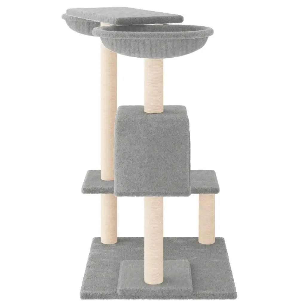 Cat Tree Multi-Level Grey 82cm with Scratching Posts Baskets House