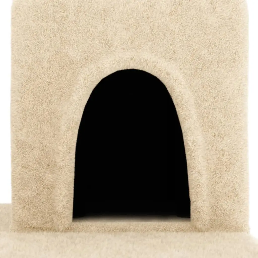 Cat Tree Multi-Level Houses Platforms Cream 154cm