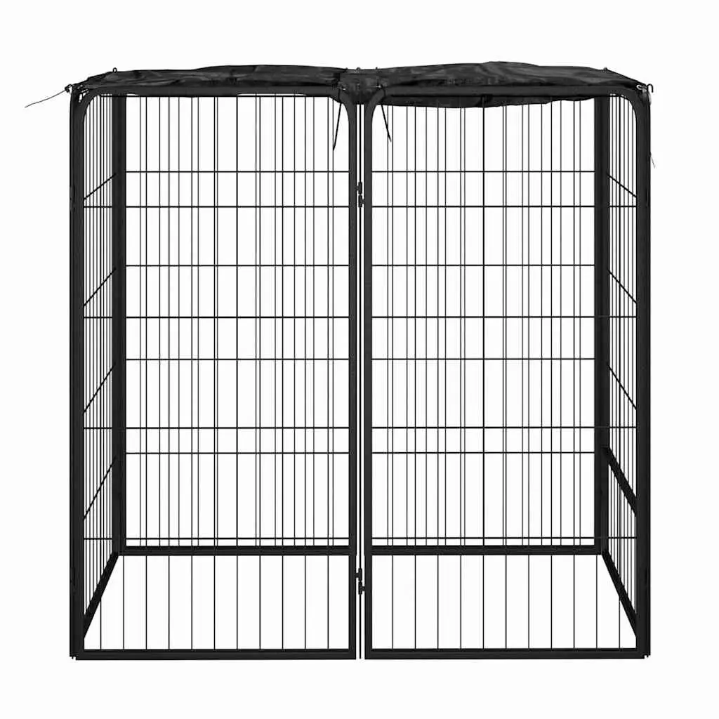 Dog Playpen 6 Panels Black Outdoor Pet Enclosure Portable Puppy Fence Gate Run