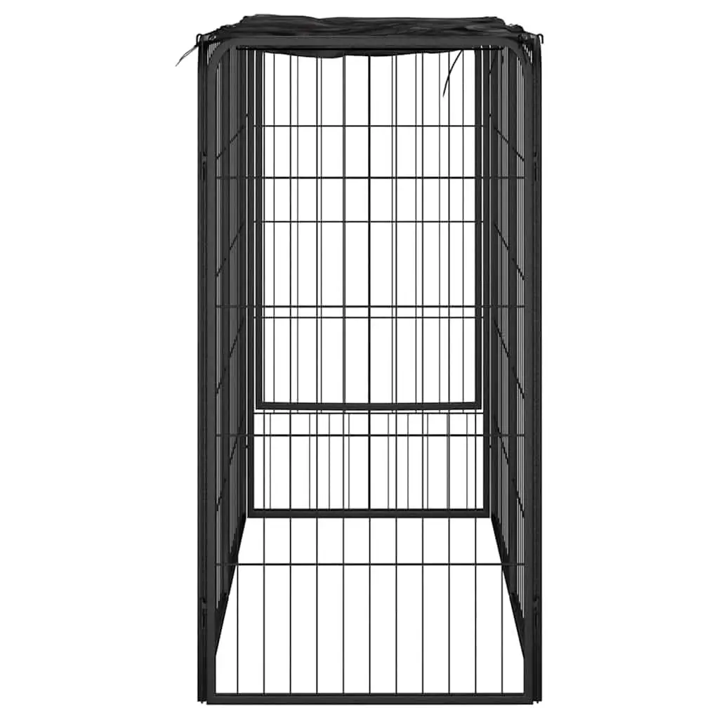 Dog Playpen 6 Panels Black Outdoor Pet Enclosure Portable Puppy Fence Gate Run
