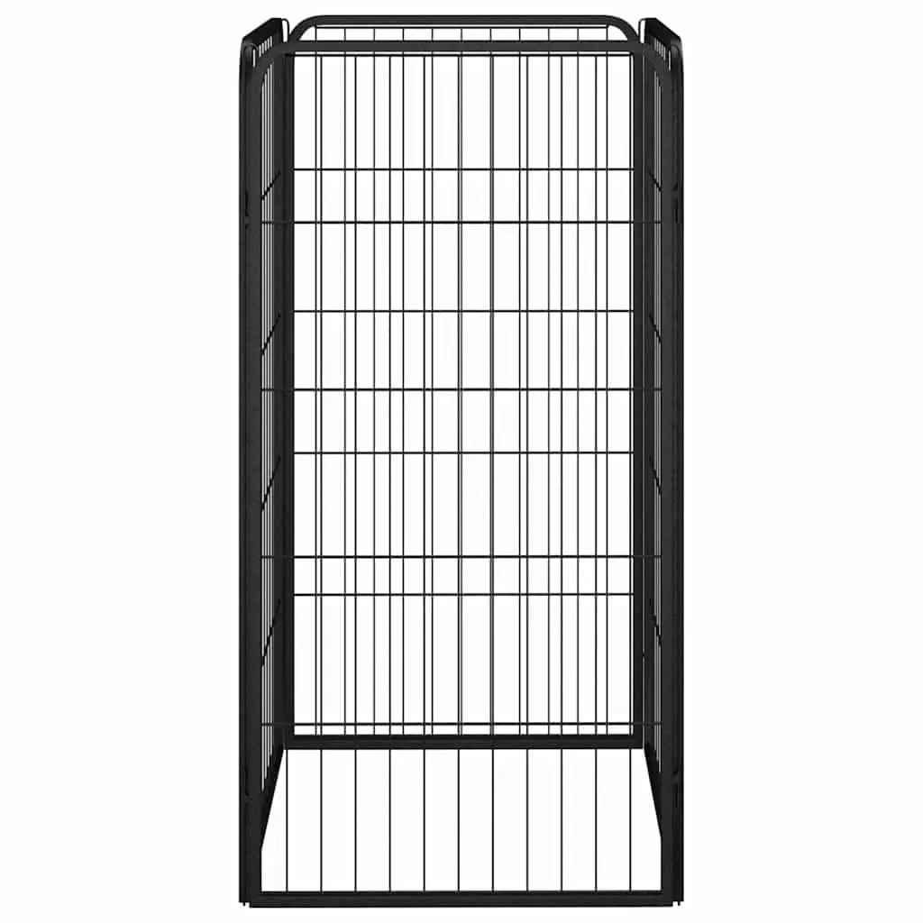 Dog Playpen 4 Panels Black 50x100 cm Exercise Enclosure Portable Pet Pen Run