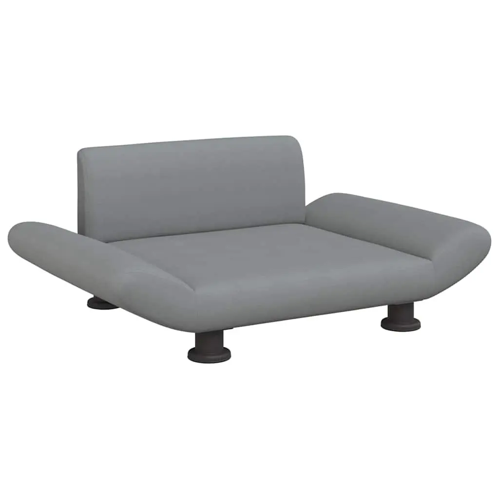 Dog Bed Grey Fabric Soft Padded Couch 70 x 45 x 28 cm