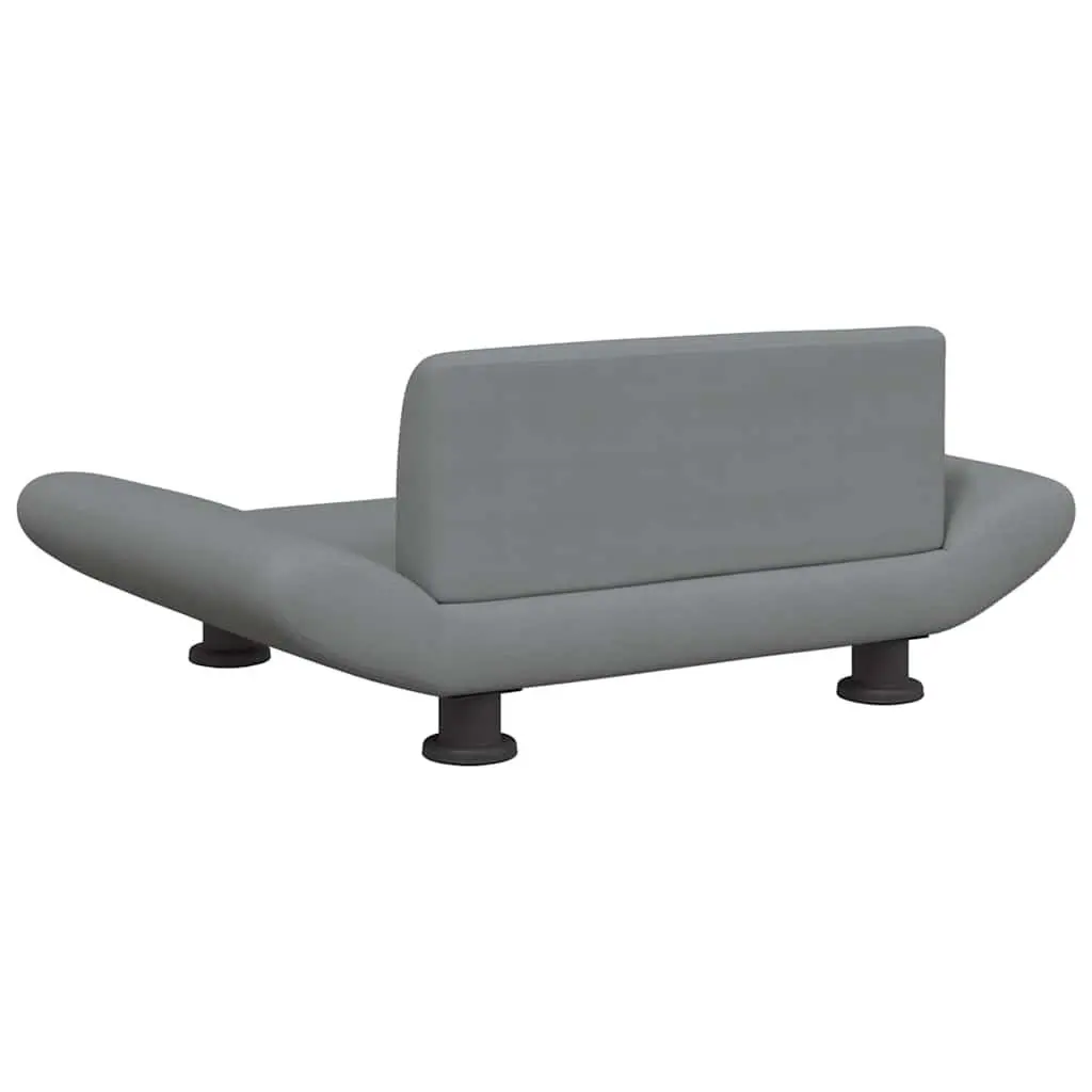Dog Bed Grey Fabric Soft Padded Couch 70 x 45 x 28 cm