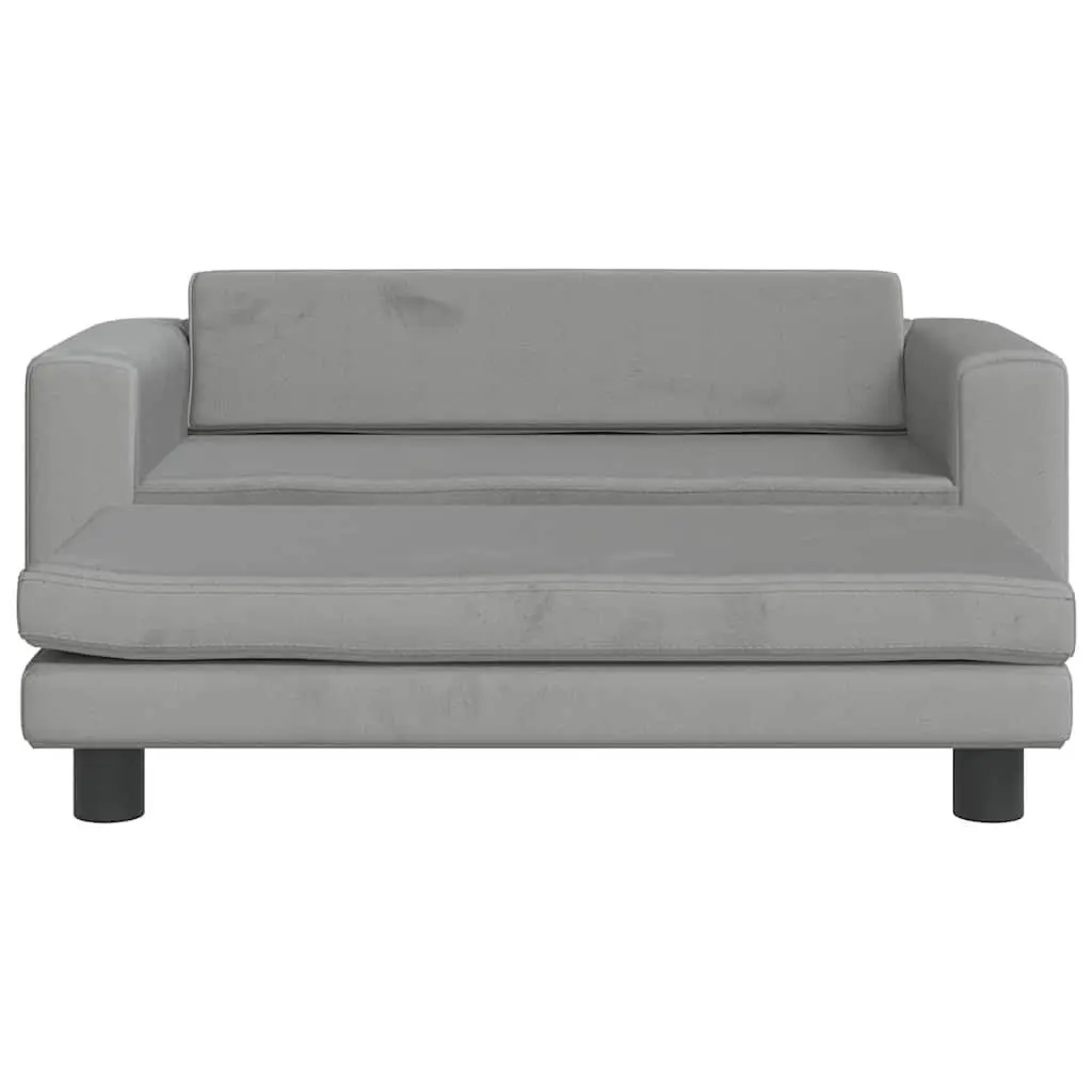 Dog Bed with Extension Light Grey Velvet 100 x 50 x 30 cm