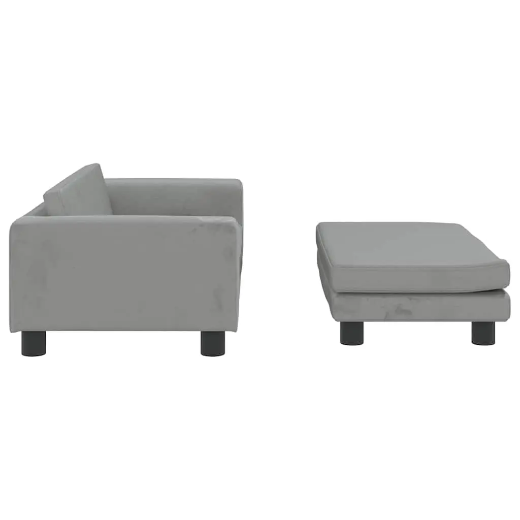 Dog Bed with Extension Light Grey Velvet 100 x 50 x 30 cm