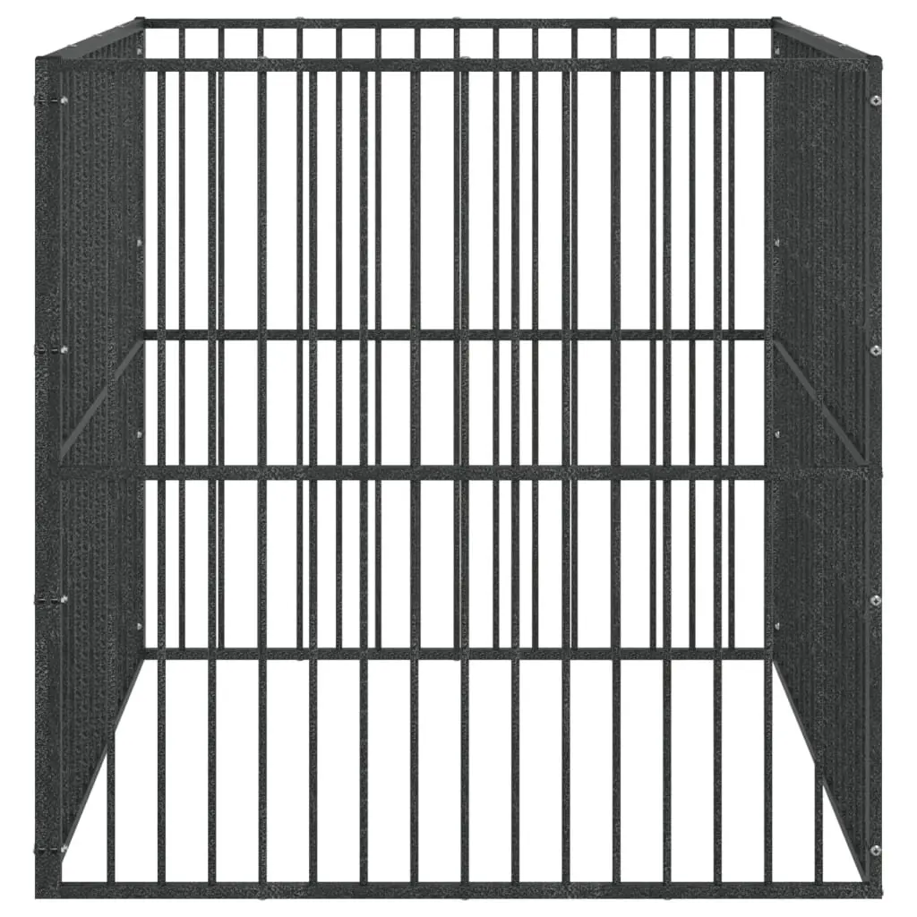 Dog Playpen Heavy-duty Galvanised Steel 4 Panel Black