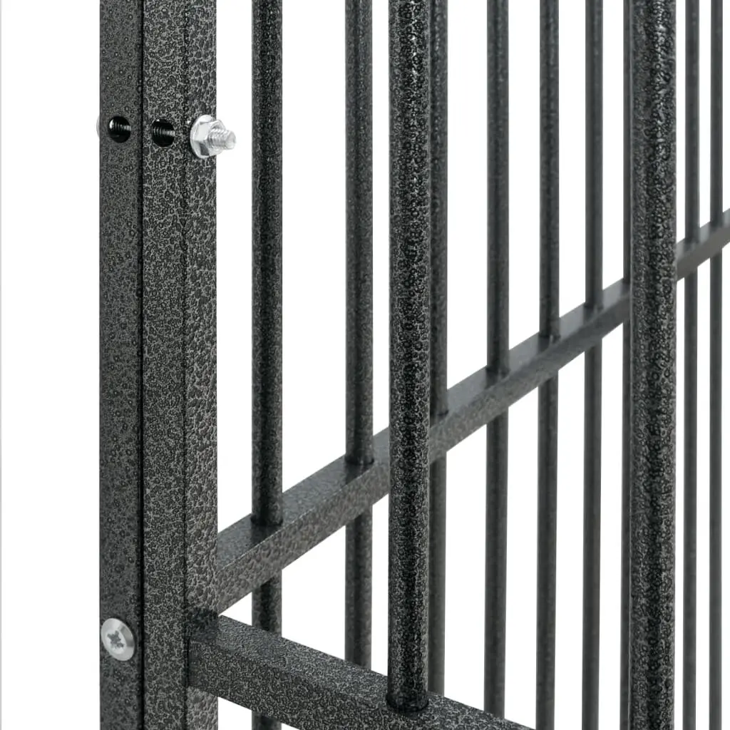 Dog Playpen Heavy-duty Galvanised Steel 4 Panel Black
