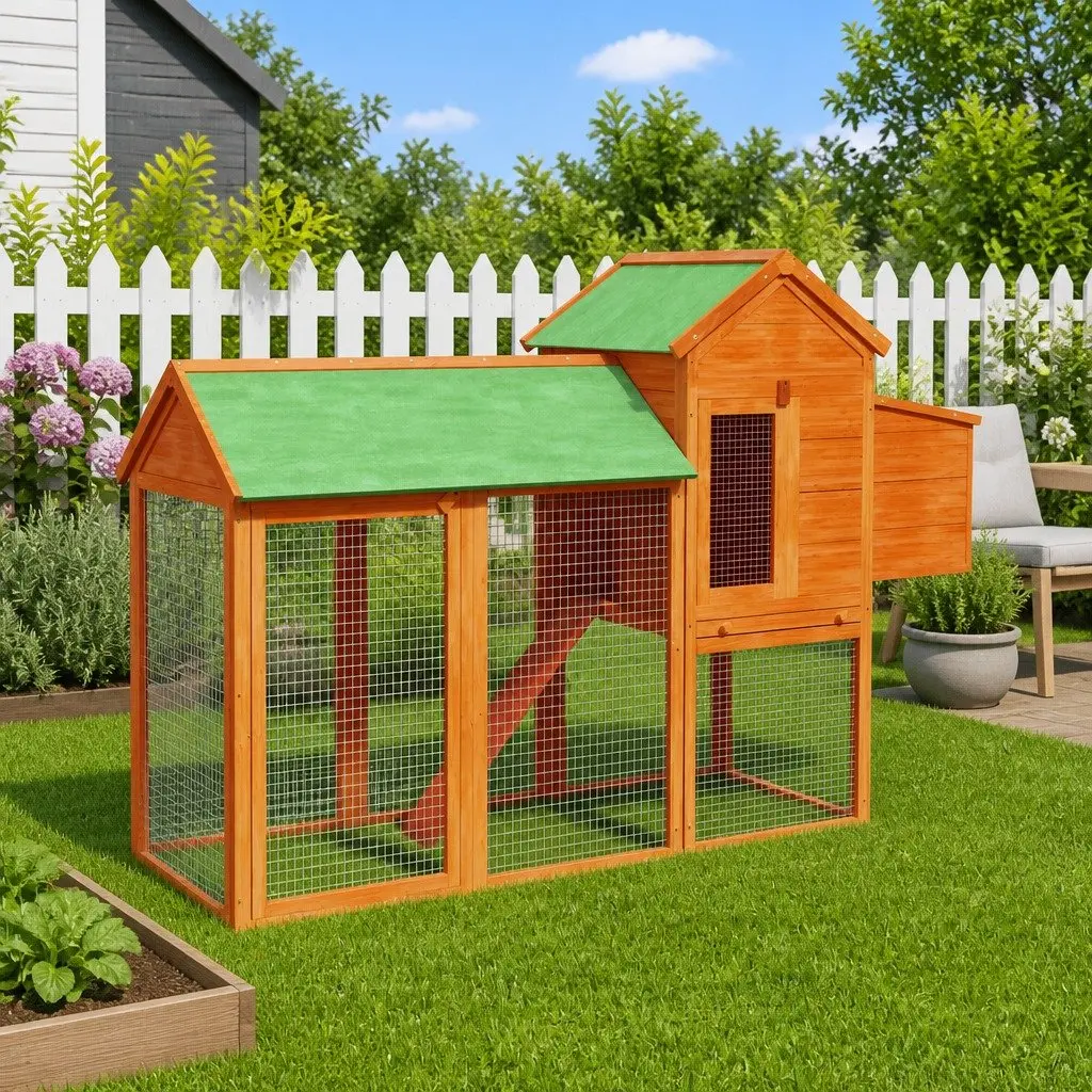 Chicken Coop with Nesting Box and Ramp
