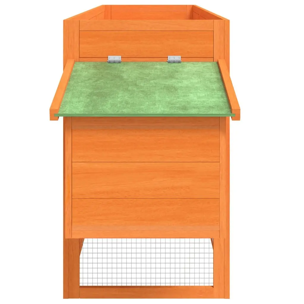 Wooden Chicken Coop Small Animal Hutch Run Enclosure Nesting Box Ramp Brown
