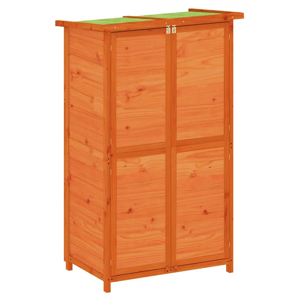 Garden Tool Shed Solid Wood Pine Brown Outdoor Storage Organiser Box 83x57x140cm