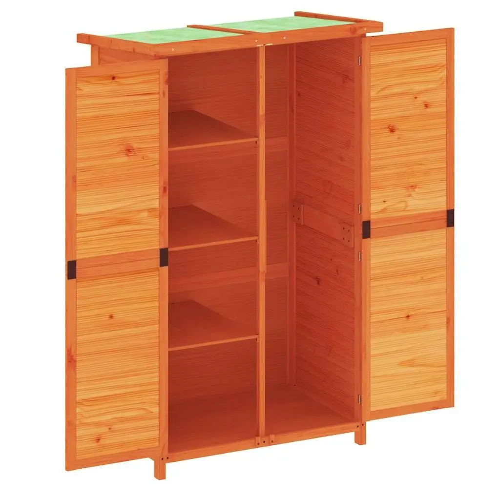 Garden Tool Shed Solid Wood Pine Brown Outdoor Storage Organiser Box 83x57x140cm