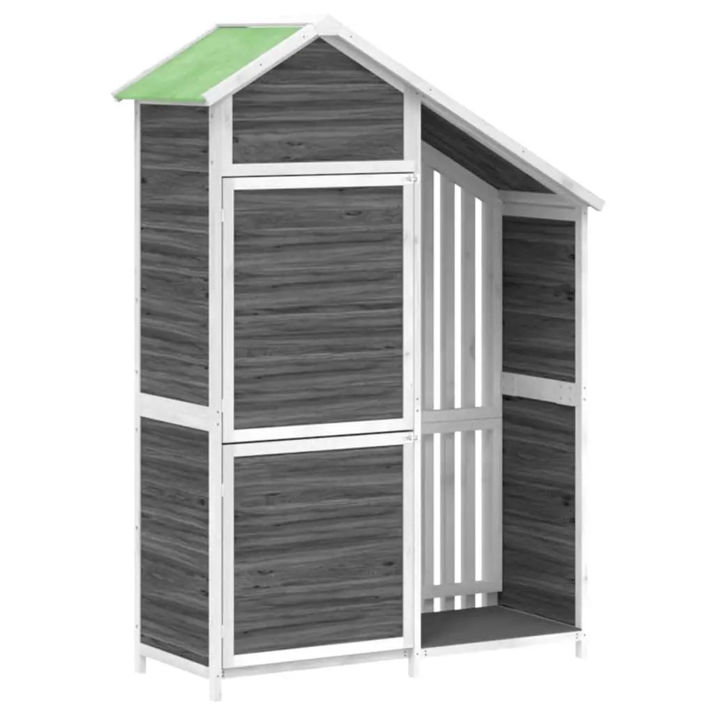 Garden Tool Shed Grey Outdoor Storage Solid Wood Pine Rainproof 120x53.5x170cm