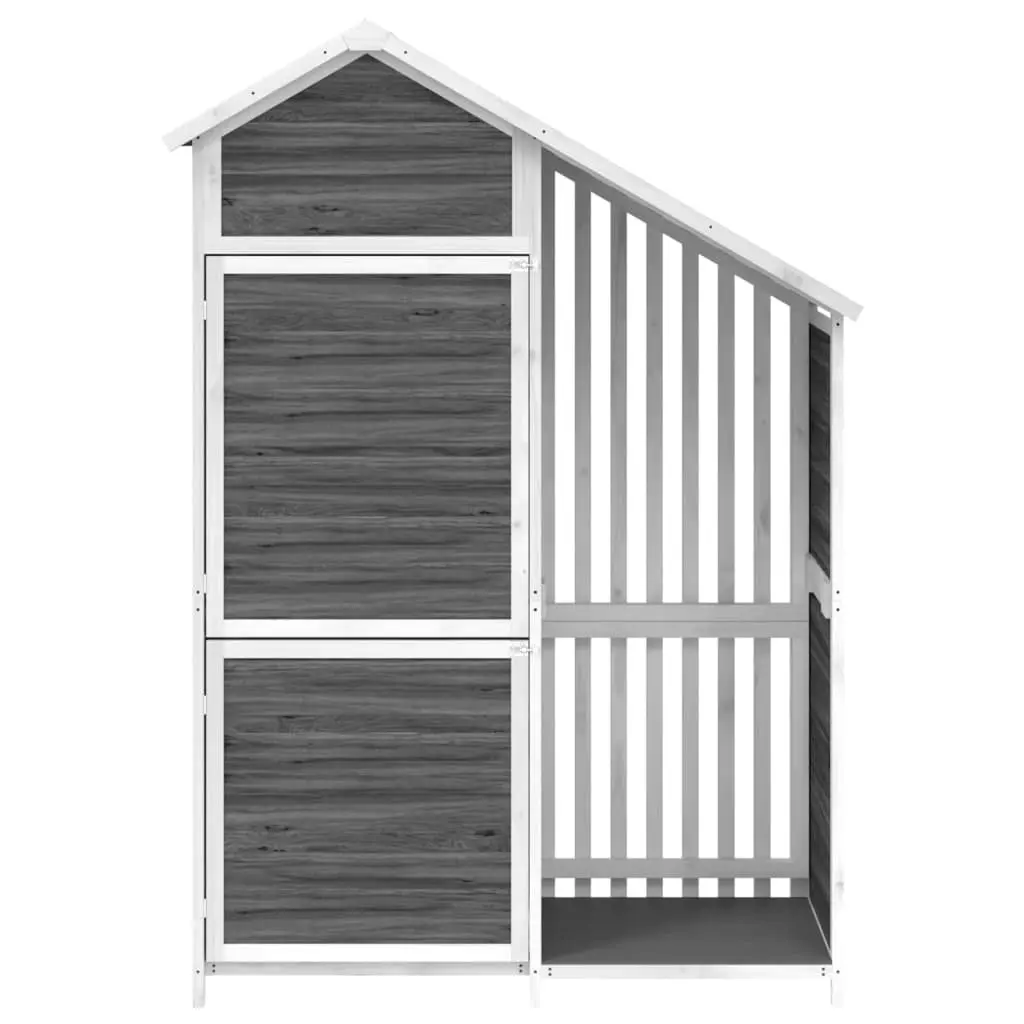 Garden Tool Shed Grey Outdoor Storage Solid Wood Pine Rainproof 120x53.5x170cm
