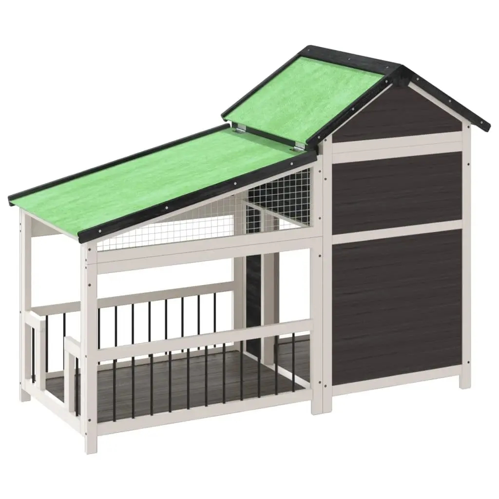Dog Kennel Grey Solid Wood Pine Large Outdoor Pet House