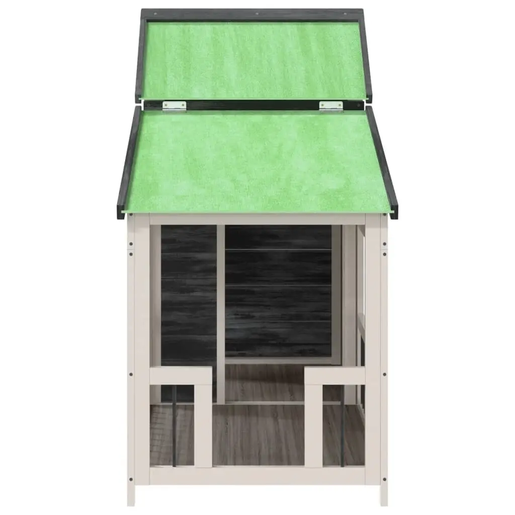 Dog Kennel Grey Solid Wood Pine Large Outdoor Pet House