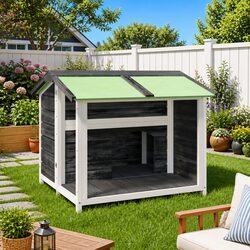 Find Comfort in This Spacious Grey Dog Kennel