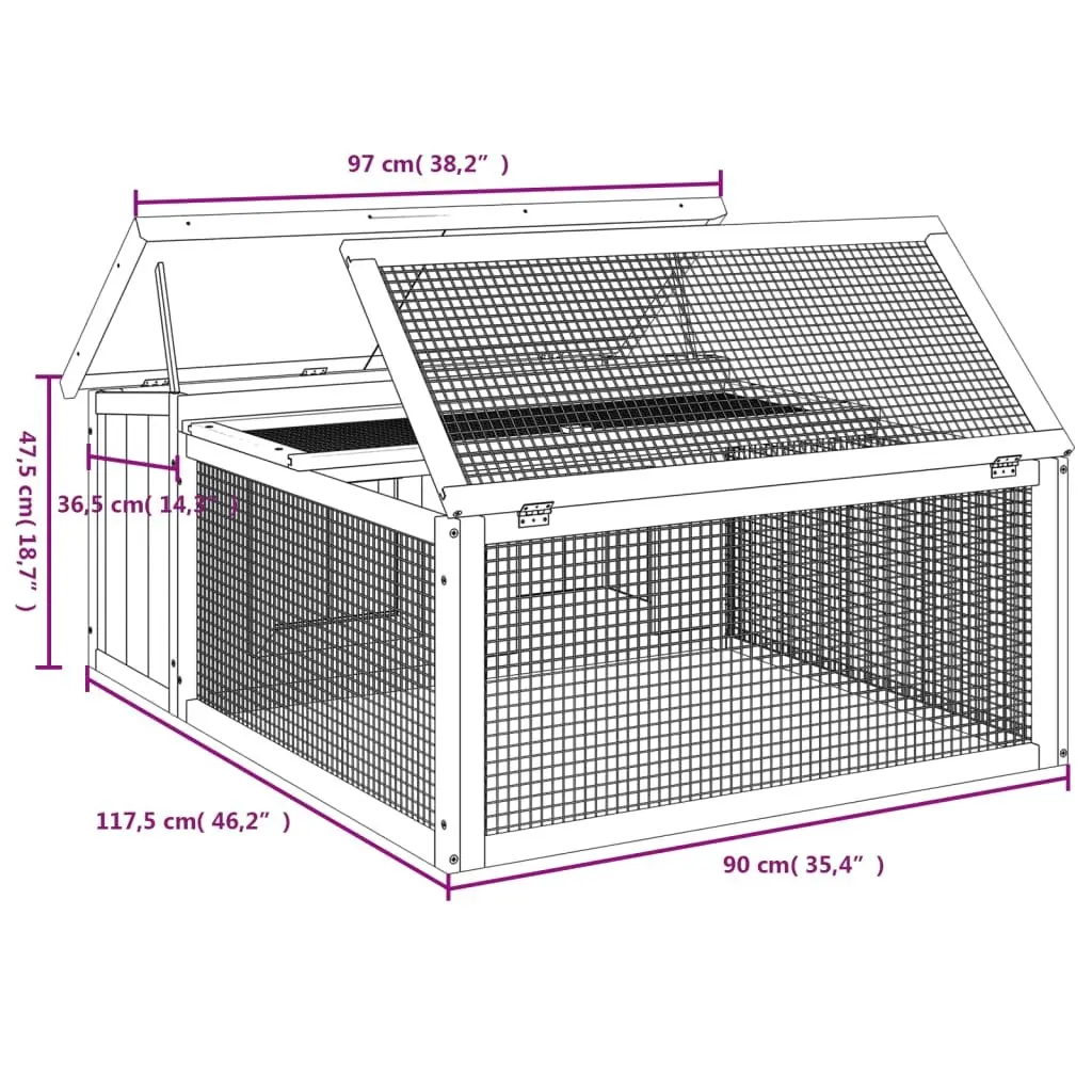 Grey Rabbit Hutch