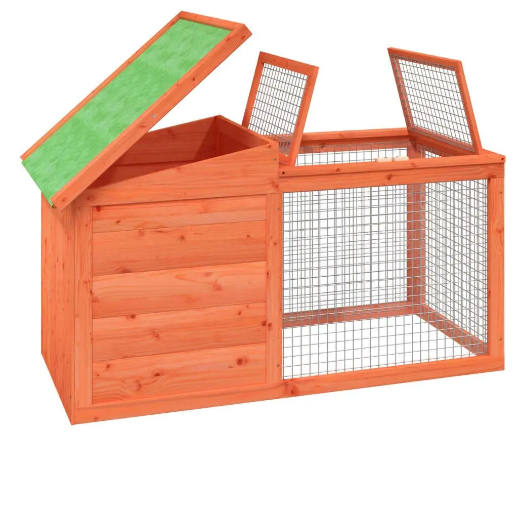Rabbit Hutch Small Animal Cage Wooden Outdoor Guinea Pig House Run Enclosure