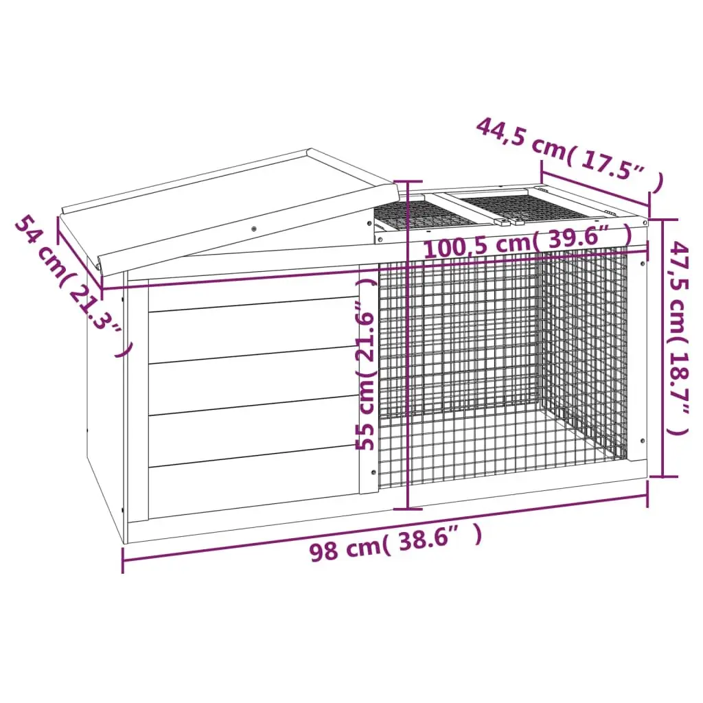 Rabbit Hutch Small Animal Cage Wooden Outdoor Guinea Pig House Run Enclosure