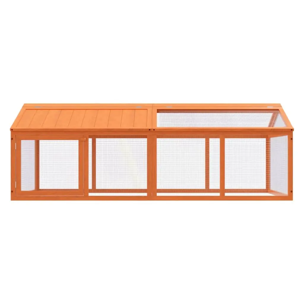 Small Animal Outdoor Run Box Pine Wood Brown 200cm Length 112.5cm Width 74cm Height