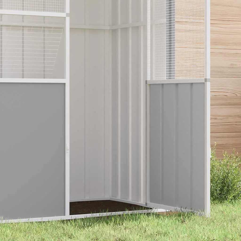 Bird Cage Large Grey Galvanised Steel Walk In Flight Enclosure 115 x 78 x 200 cm