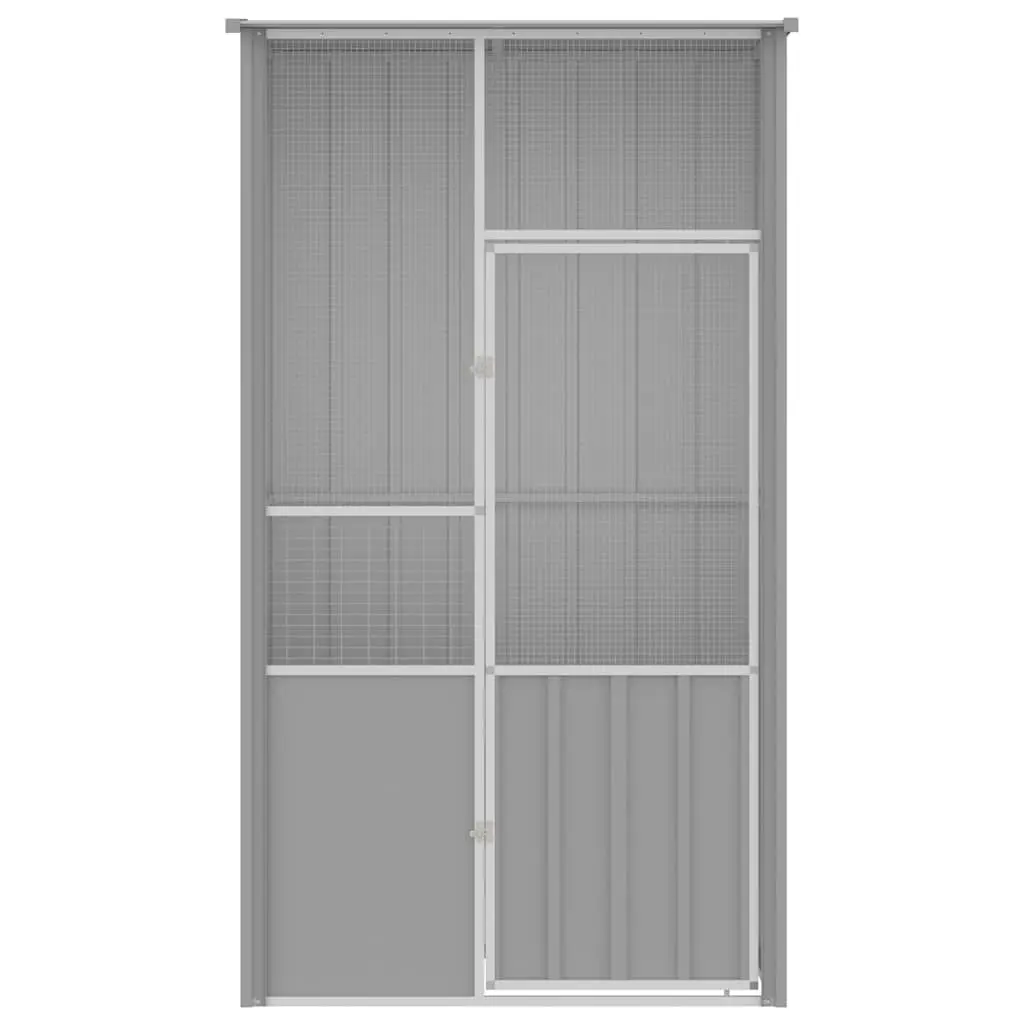Bird Cage Large Grey Galvanised Steel Walk In Flight Enclosure 115 x 78 x 200 cm