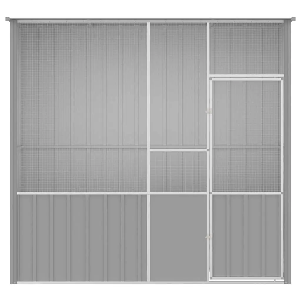 Bird Cage Aviary Grey Large 215x78x200 cm Galvanised Steel Frame Welded Fence