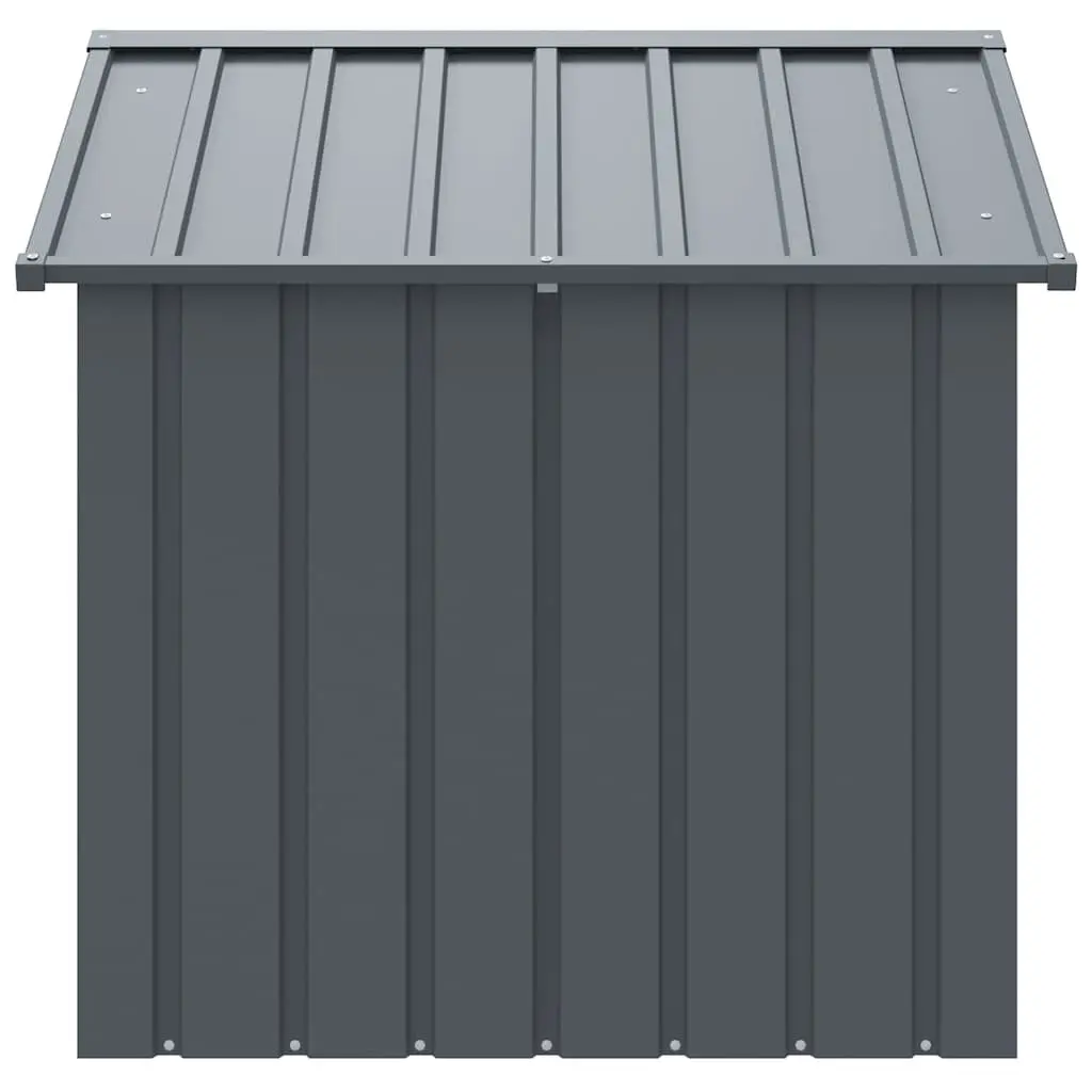 Dog Kennel Outdoor Shelter with Roof Black Galvanised Steel 117x103x102 cm