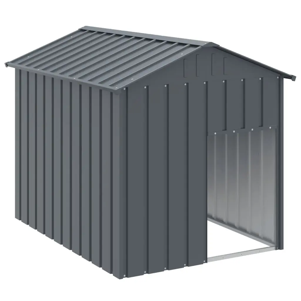 Dog House with Roof Galvanised Steel Anthracite 117 x 153 x 123 cm