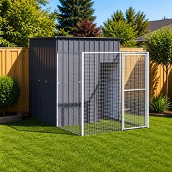 Friendly Outdoor Dog House with Run for Your Pet