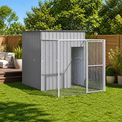 Light Grey Chicken Cage with Run for Your Chickens