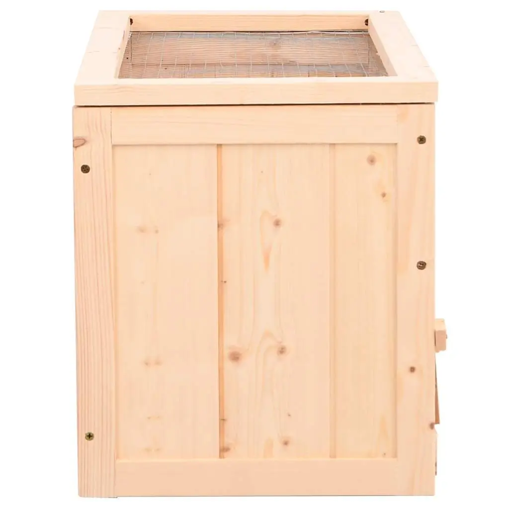 Hamster Cage Solid Fir Wood 60x30x35 cm Small Animal House with Accessories