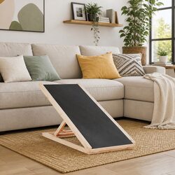 Dog Ramp Pet Steps Foldable Adjustable Height 100x40cm Grey Portable Access Ramp