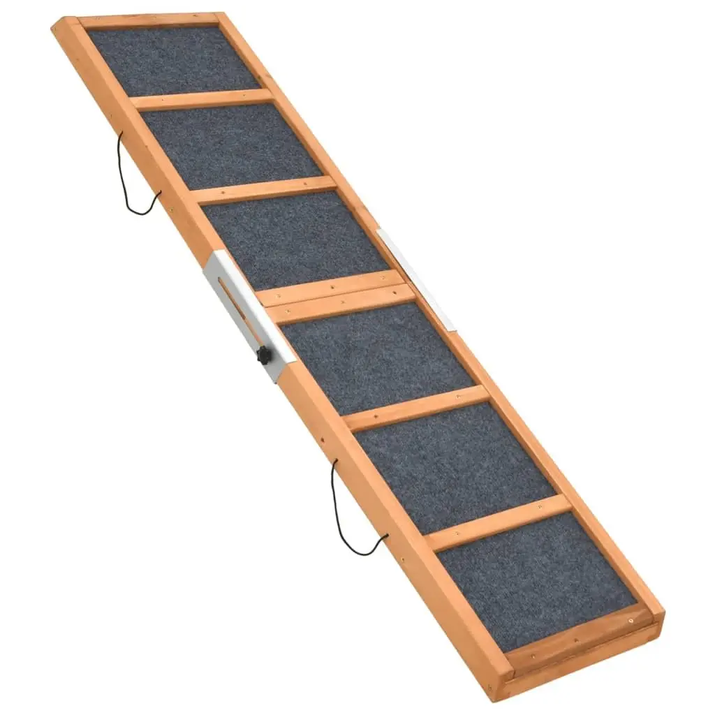 Dog Ramp Foldable Portable 120cm Access Bed Couch Car Grey Wood