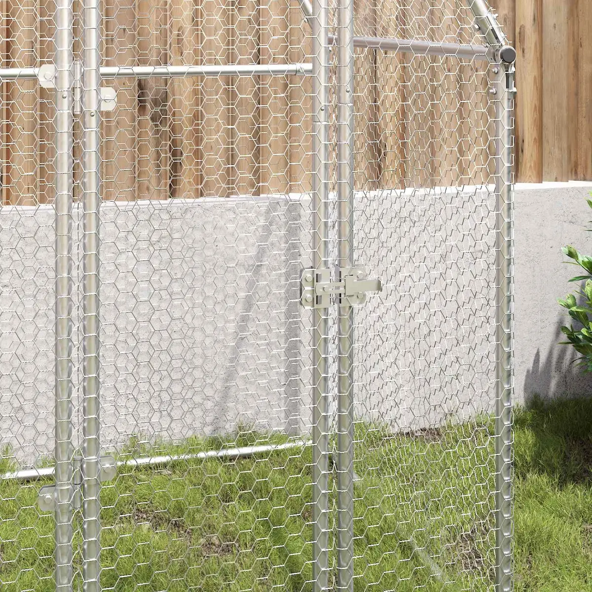 Chicken Cage Galvanised Steel Walk In Hen Run 100x100x190 cm