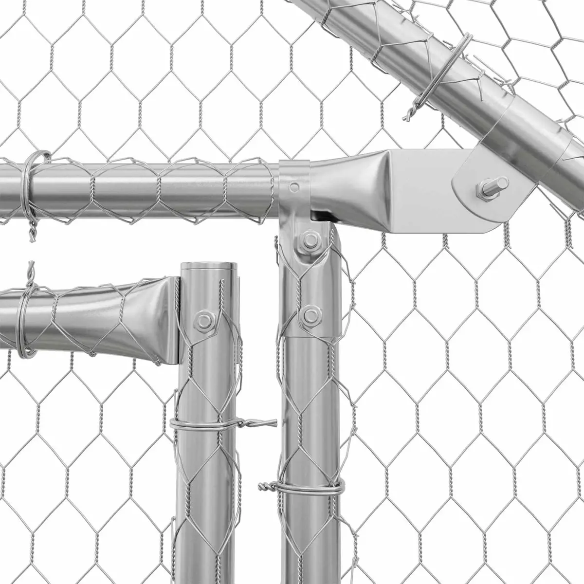 Chicken Cage Galvanised Steel Walk In Hen Run 100x100x190 cm